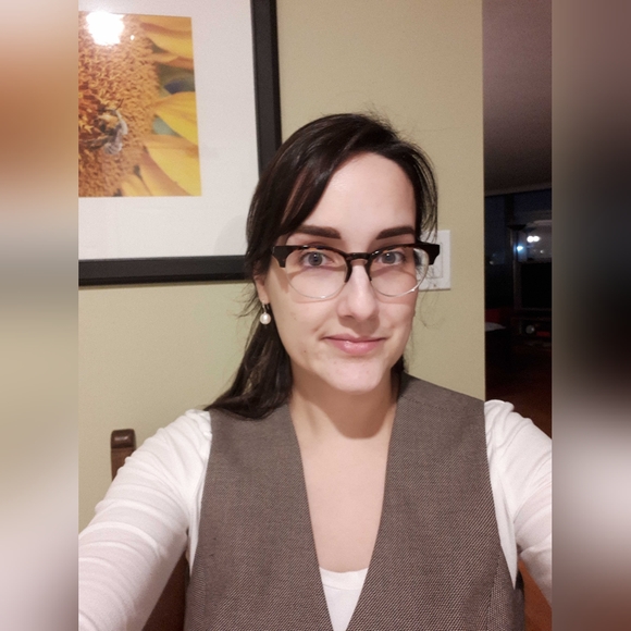 le chateau ladies suiting vest, grey-brown, US LG - Picture 9 of 13